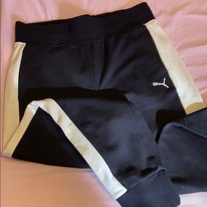 Puma black white stripe joggers NWT sz large